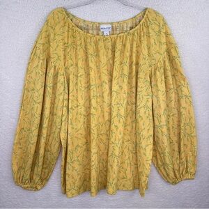 Ava‎ & Viv Yellow Gold Ruffled Blouse
